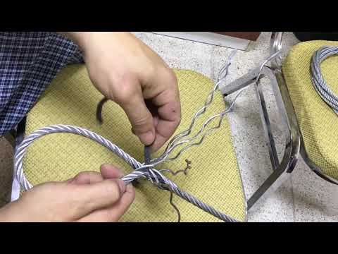 Видео: Заплетаем петлю на конце троса. Wire rope splicing