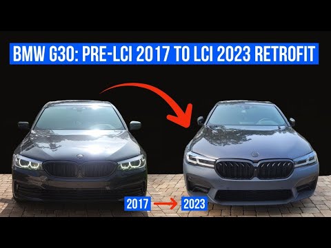 Видео: BMW G30: комплект для рестайлинга LCI + фары (Plug & Play)