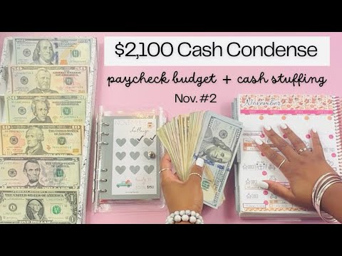 Видео: Наполнение денежными конвертами на 2100 долларов + конденсат | Бюджет на зарплату №2 ноября | Кат...