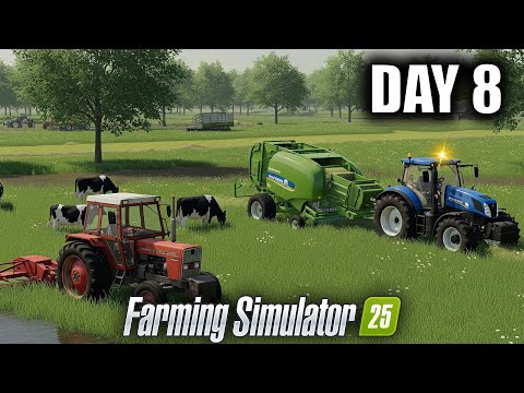 Видео: Провел 24 часа, производя еду для скота на болотах — Farming Simulator 25