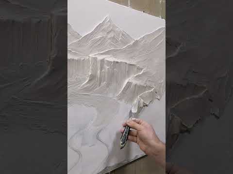 Видео: Барельеф пейзажа домиками. Пейзаж с каньоном и речкой.