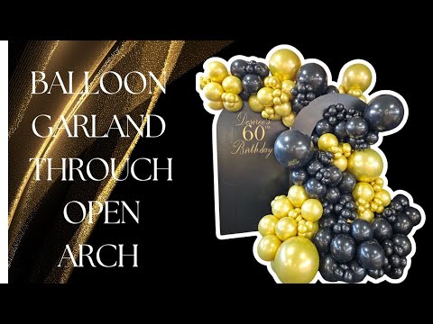 Видео: Гирлянда из чёрно-золотых воздушных шаров с открытой аркой | Элегантный каскадный дизайн. Урок #ш...