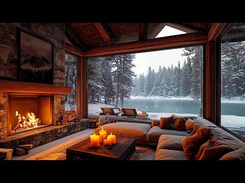 Видео: Уютная атмосфера зимнего домика в лесу ❄️ Нежная фортепианная музыка и звуки камина для расслабления