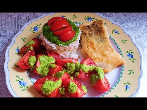 Видео: Зеленый соус к обеду Рыба с рисом