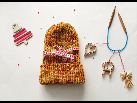 Видео: Вяжем шапочку тыковку из толстой пряжи.