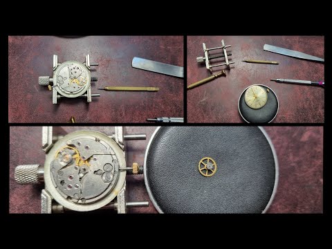 Видео: Ремонт часов полет де люкс,(poljot de luxe)поджимаем минутник.