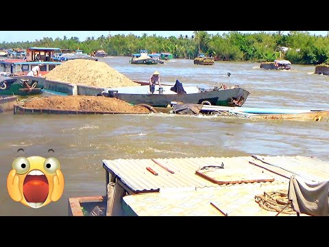 Видео: баржа затопила водой почти затонула очень опасно