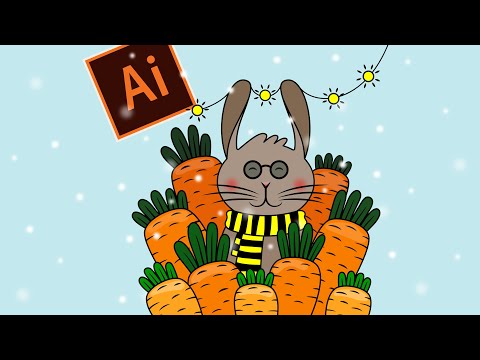 Видео: Кролик. Рисунок в Adobe Illustrator.
