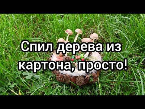 Видео: спил дерева из картона. Осеняя композиция, поделка из того, что под руками 🍂