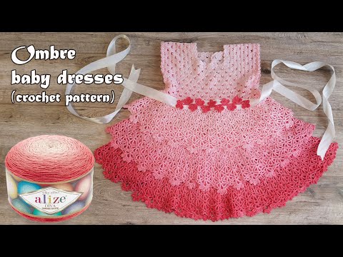 Видео: Деткое платье амбре крючком 🎀 Ombre baby dresses crochet pattern