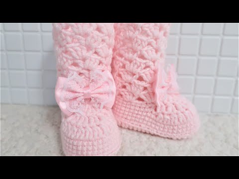 Видео: Шикарные ажурные пинетки ( сапожки) крючком для вашей малышки.  Подробный мастер класс.