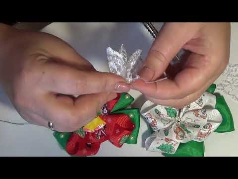 Видео: репсовый бантик на новый год