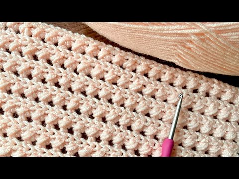 Видео: Вам понравится этот красивый и легкий узор крючком! Шикарная вязка крючком для пледа или шарфа