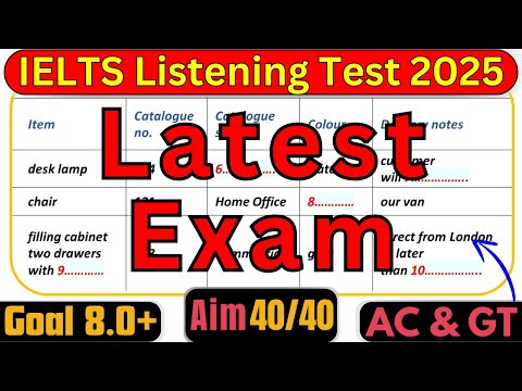 Видео: ПОСЛЕДНИЙ ТЕСТ IELTS LISTENING НА 6 И 15 НОЯБРЯ С ОТВЕТАМИ | IELTS LISTENING