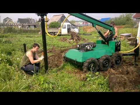 Видео: монтаж винтовых свай при помощи техники. Вологда