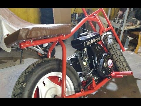 Видео: самодельный минибайк на скутерных колесах, рама