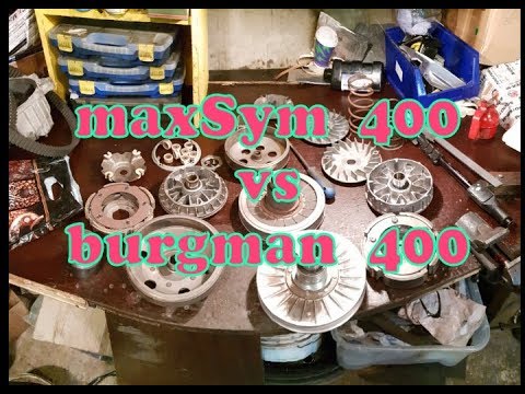 Видео: Сузуки бургман 400 и сим максим 400. Вариатор, сравнение