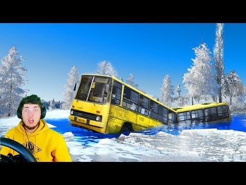 Видео: ИКАРУС ГАРМОШКА УТОНУЛ В РЕКЕ - ПРОВАЛИЛСЯ ПОД ЛЕД в Spintires Mudrunner + РУЛЬ