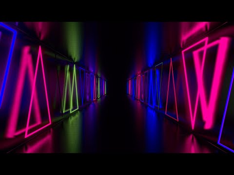 Видео: 🎮 Заставка 4K | Футуристический туннель с цветными световыми треугольниками (Без звука)