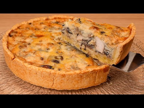 Видео: Такой пирог исчезает со стола первым! Киш с курицей и грибами