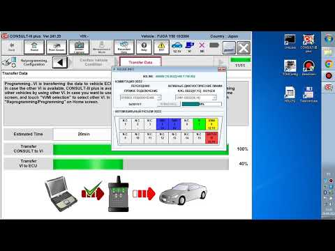 Видео: Замена прошивки блока TCM Bosch RE5R05A с помощью Nissan Consult 3 plus и N3LINE