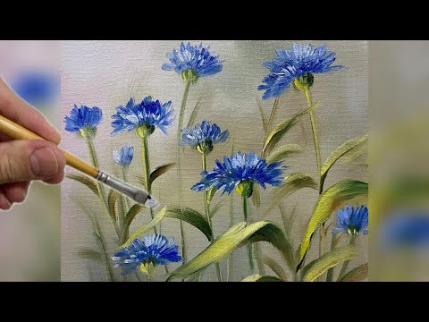 Видео: КРАСИВАЯ КАРТИНА ЦВЕТОВ НА ВЕТРЕ / ПОКРАСКА ШАГ ЗА ШАГОМ / КАК КРИСАТЬ ЦВЕТЫ