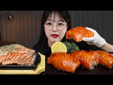 Видео: АСМР ЕДА Суши с лососем🍣, Стейк из лосося | MUKBANG | EATING SHOW