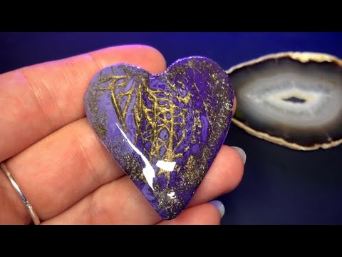 Видео: ВОЛШЕБНОЕ ФИОЛЕТОВОЕ СЕРДЦЕ.ИСКУССТВЕННЫЙ КАМЕНЬ ИЗ ПОЛИМЕРНОЙ ГЛИНЫ.