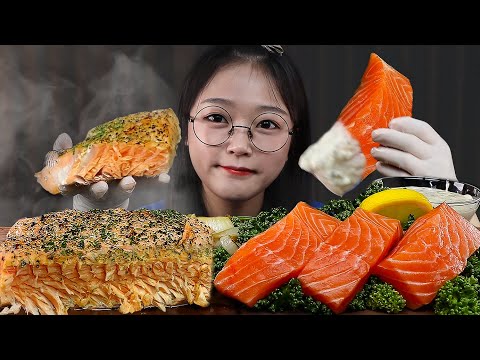 Видео: АСМР ЕДА Сашими из лосося и Лосось на гриле | MUKBANG | EATING SHOW
