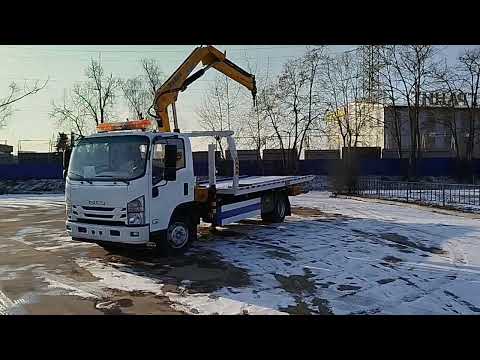 Видео: ИСУЗУ эвакуатор с КМУ XCMG работа крановой установки 2025-02-07 14-32-46 ISUZU P700 🚚ISUZU ELF: 2025
