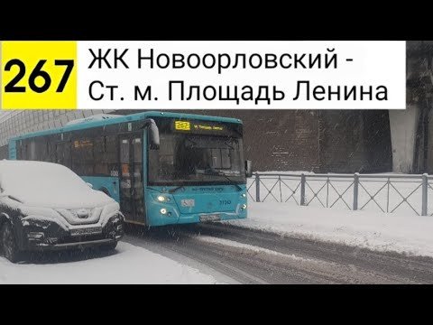 Видео: Автобус 267. ЖК Новоорловский - Ст. м. Площадь Ленина
