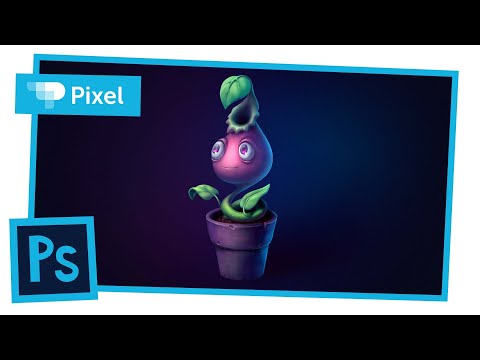 Видео: Рисуем комнатный цветок в Adobe Photoshop | уроки для новичков