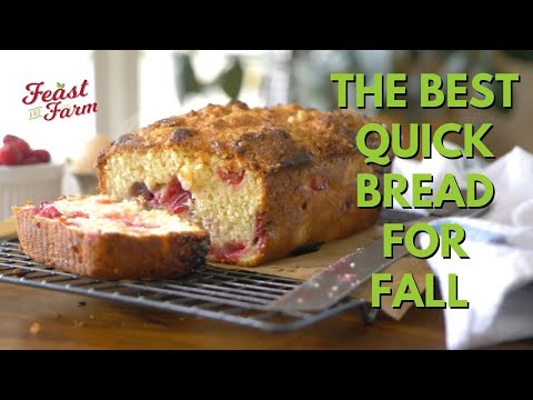 Видео: Быстрый хлеб с клюквой, апельсином и грецкими орехами
