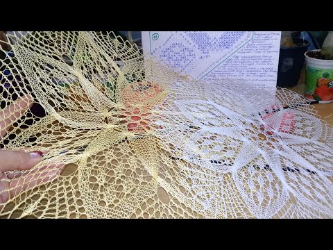 Видео: Ажурная салфетка спицами 11 (часть 1).
