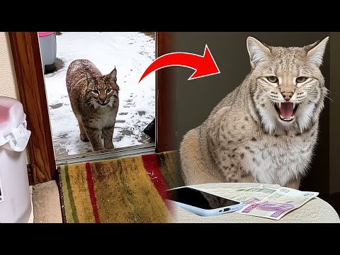 Видео: Он помог замерзающей рыси — теперь она охраняет его дом и шипит на каждого гостя!