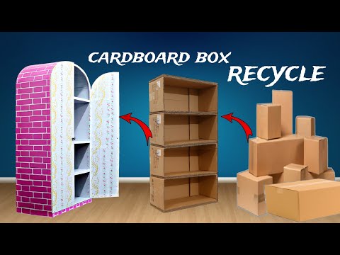 Видео: Гениальный способ переработки картонных коробок. #cardboard_box_recycle #Сделай сам #мебель #шкаф