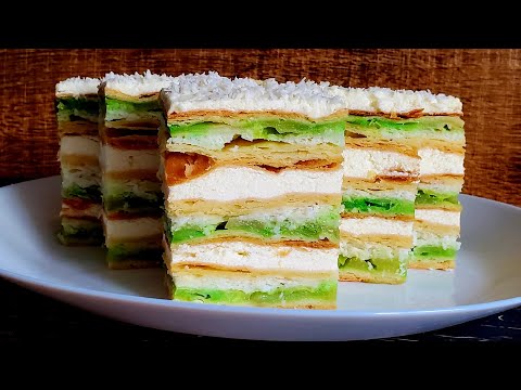 Видео: Торт с яблоками. Слоеный торт с яблоками. Торт Наполеон с яблоками.