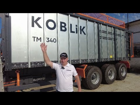Видео: Полуприцеп Koblik TM 340, с толкающим передним бортом.