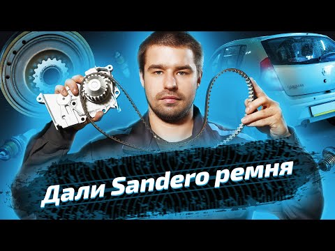Видео: Обслуживание Renault Sandero: замена ремня ГРМ и замена помпы