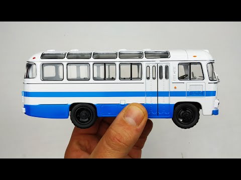 Видео: Модель автобуса ПАЗ 672 Пазик масштаб 1/43 Наши автобусы Модимио №7 распаковка и обзор! Про машинки!