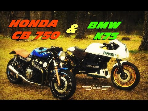 Видео: BMW K75 & HONDA CB 750, Заруба двух кастомов.