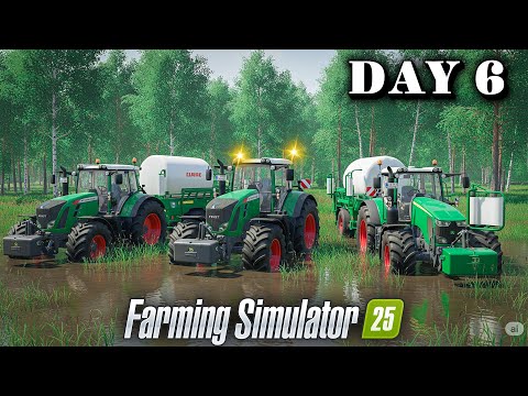 Видео: Упаковка 150 тюков болотной травы — Farming Simulator 25