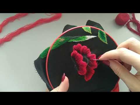 Видео: Уроки вишивки гладдю/ Урок 9/ Вишиваємо мак Вишивка гладдю DIY   Stitch Embroidery