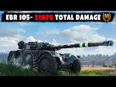 Видео: EBR 105 - 21076 общего урона на карте Малиновка #wotreplays, #WorldofTanks, #LightTank, #ebr105.