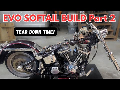 Видео: ПРОЕКТ ВОССТАНОВЛЕНИЯ EVO SOFTAIL. Часть 2. ВРЕМЯ РАЗБОРКИ? Harley-Davidson Softail FXSTC 1989 года.