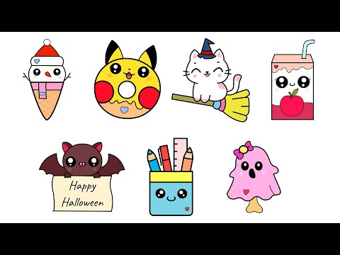 Видео: 🖍️ 1 час лёгкого рисования для детей | Милая, весёлая и креативная подборка рисунков 🎨