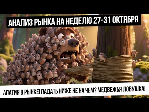 Видео: Анализ рынка на неделю 27-31 октября. Падение рынка и причем тут рубль? Медвежье закрытие - ловушка?
