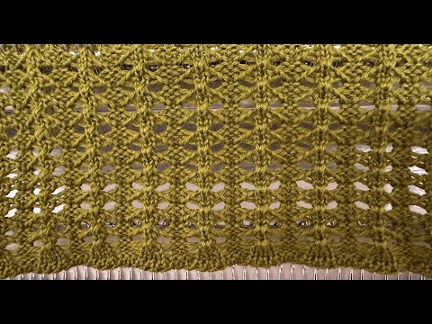 Видео: Ажур 2 на двух фонтурах Silver Reed