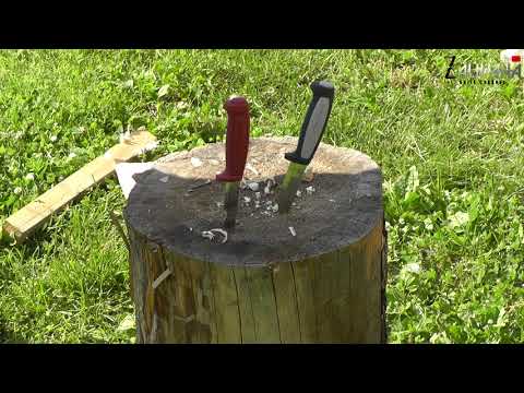 Видео: Morakniv Basic и Robust сравнительное тестирование ножей