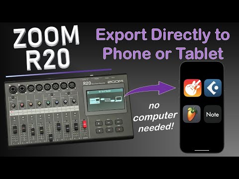 Видео: ZOOM R20: экспорт записанной музыки прямо на телефон или планшет
